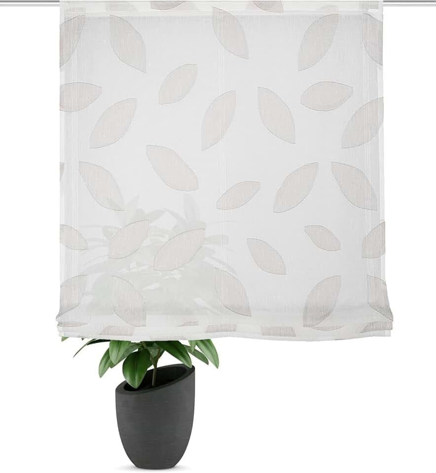 Raffrollo Moran, Leinenoptik, inkl. Flauschband, Klettband und Stangen, Farbe:Stein, Größe:140 x 80 cm, Anzahl:1x