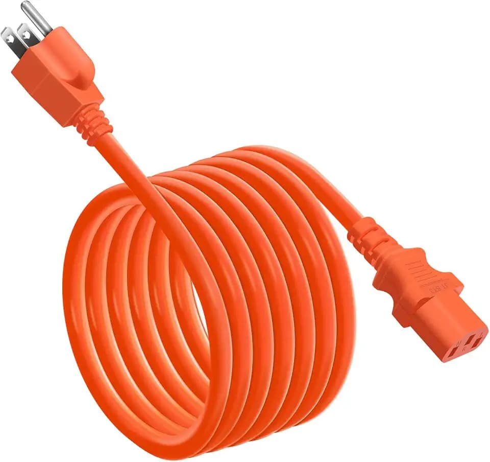 YEZriler 2M/6.6FT Heavy-Duty Charging Cable for Jackery Power Station Explorer 3000/2000/1500/1000, Ecoflow Delta/River/Series, Bluetti EB3A, Anker 757/767, 125Volt 15Amps AC Power Cord - Orange