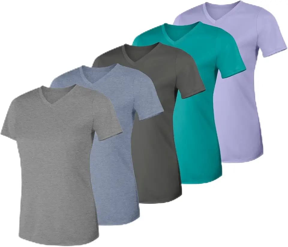 Hanes Women's Athletic T-Shirt - Cool DRI V-Neck Performance Tee