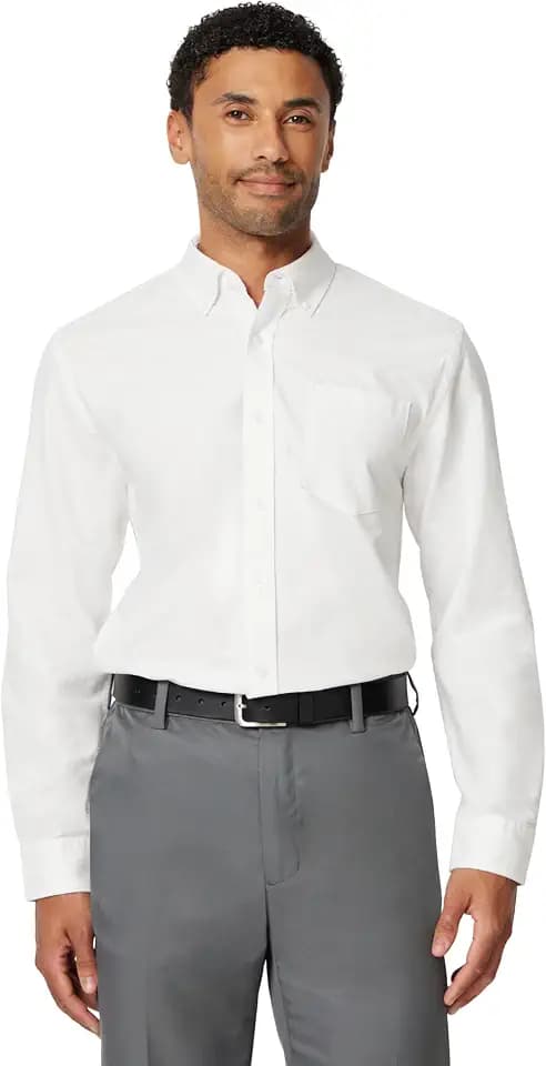 Amazon Essentials Herren Regular Fit Langarm-Oxfordhemd aus 100% Baumwolle