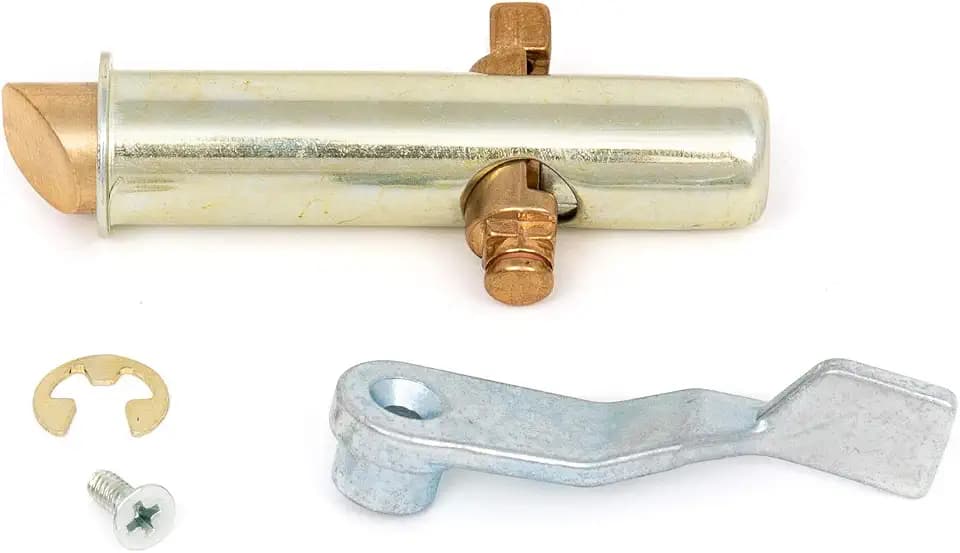 Trash Chute Door Latch and Thumb Trigger Assembly, Wilkinson Style Spring Bolt Latch with Trigger Handle, Steel Spindle, Clip and Screw, for Trash and Laundry Chute Doors, Oswald Supply