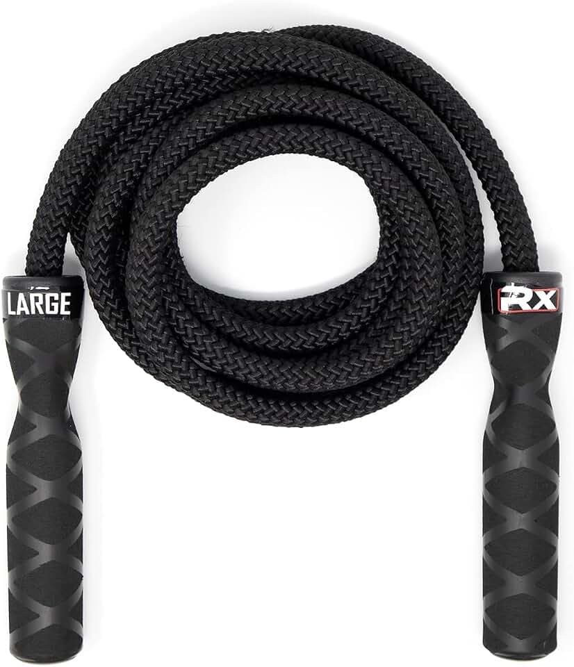 Rx Smart Gear Springseil mit rutschfesten, ergonomischen Griffen, gewichtetes Polypropylen-Seil für Fitness und Training, Cardio-Training, WOD, Schnellspringseil für Männer und Frauen