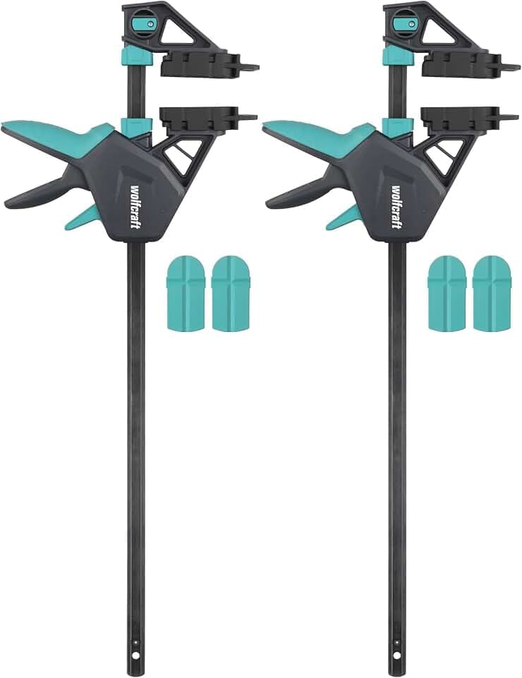 wolfcraft 2 Montagezwingen PRO - Terrassendielen Ausrichten & Fixieren