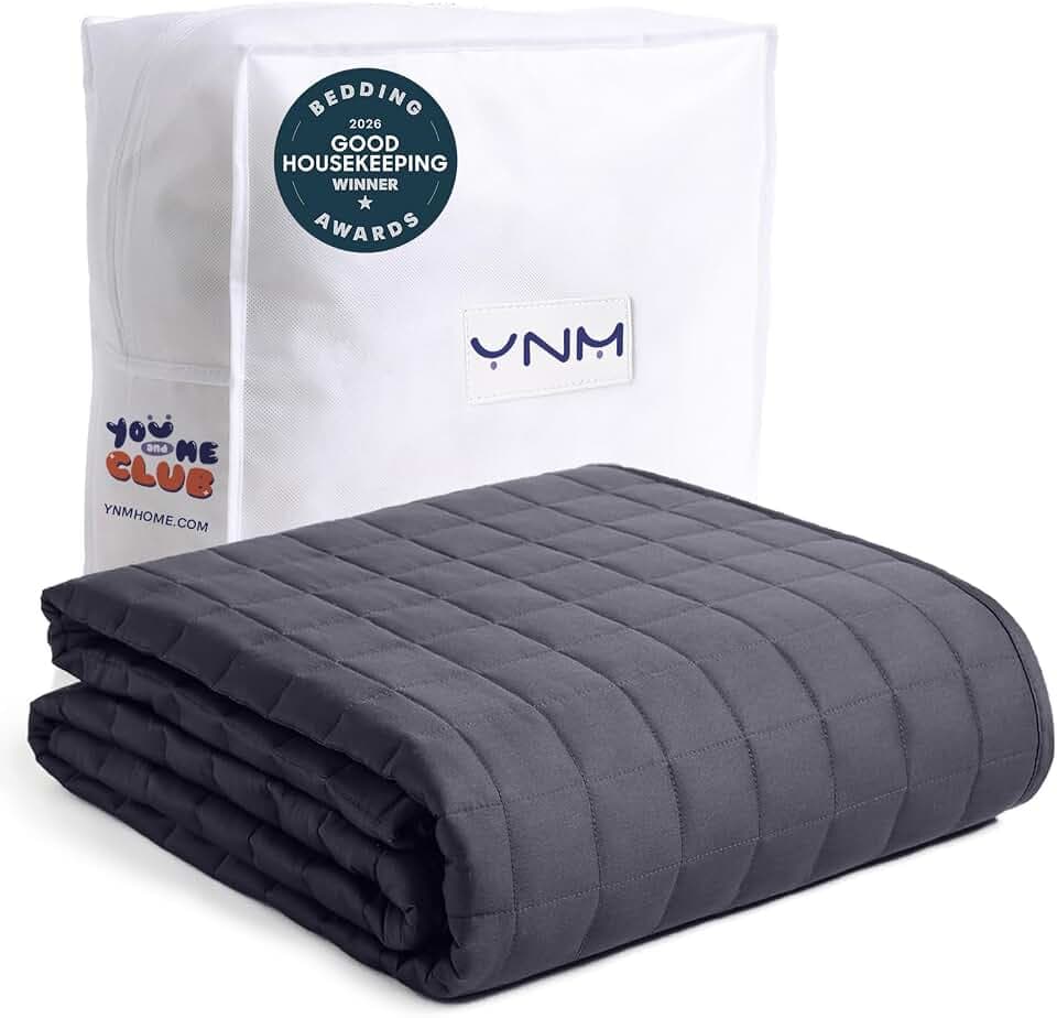 YnM 17lbs Weighted Blanket for Adults, 60x80 Inches, Dark Grey