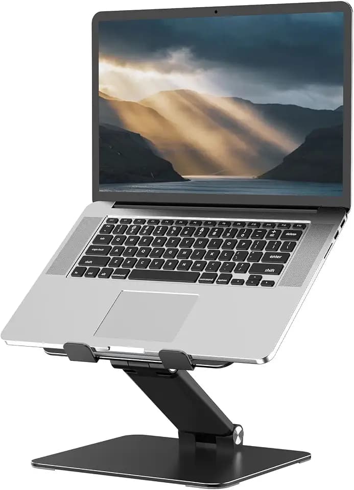 Tonmom Adjustable Laptop Stand for Desk, Metal Foldable Laptop Riser