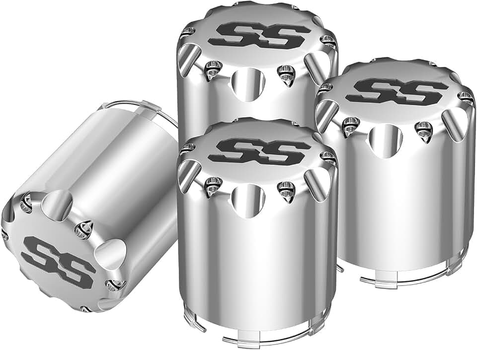 CLUBRALLY SS Golf Cart Wheel Center Caps-4 Pack,Fits EZGO,Club Car,Yamaha - 2.75" Chrome Hub Caps for 8,10,12 inch Rims,Push-in Style,Height 3.21"