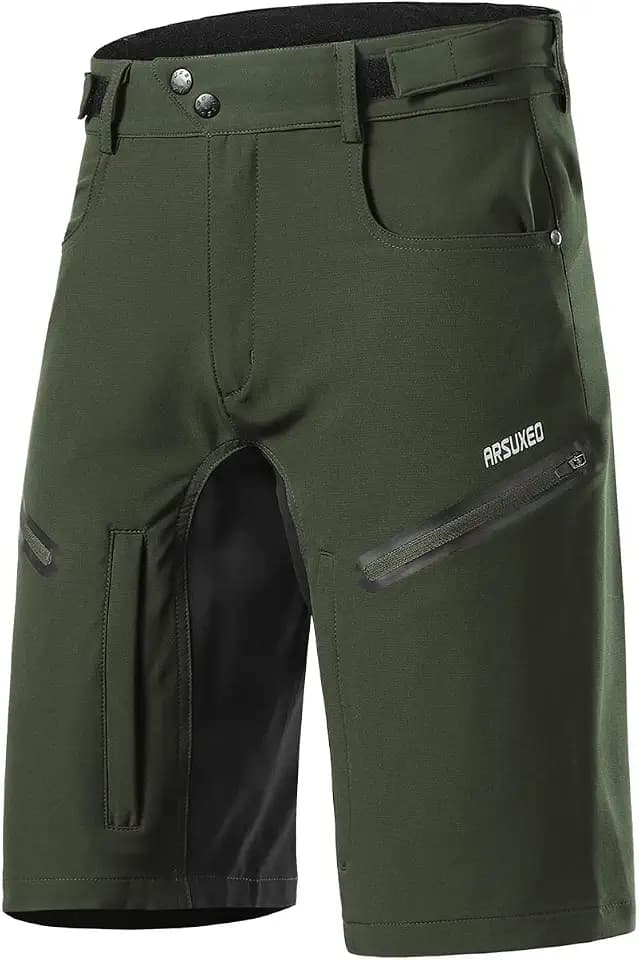 ARSUXEO Herren Fahrrad Kurze Hosen Lockere Passform Radhose mit Feuchtigkeitsableitendem Bund 2006