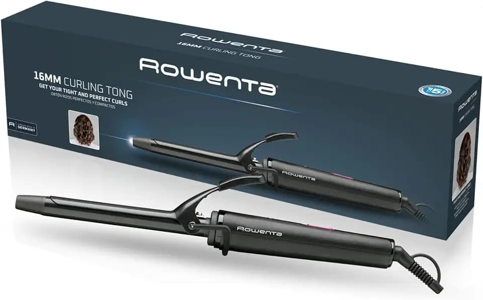 Rowenta, Lockenstab, lang anhaltende Locken, sanfte Wärme, CF2119 | 16-mm-Durchmesser, Keramikbeschichtung, kühle Spitze, 360°-Drehkabel, sicherer Gebrauch, Farbe: Schwarz/Rosa