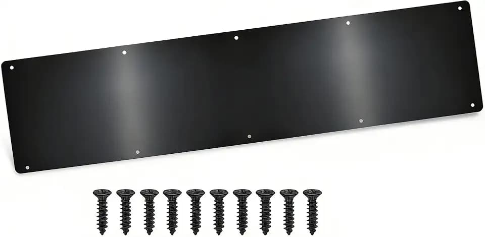 Door Kick Plate, 8" x 34" Aluminum Kick Plate, Fits 36" Doors, Matte Black