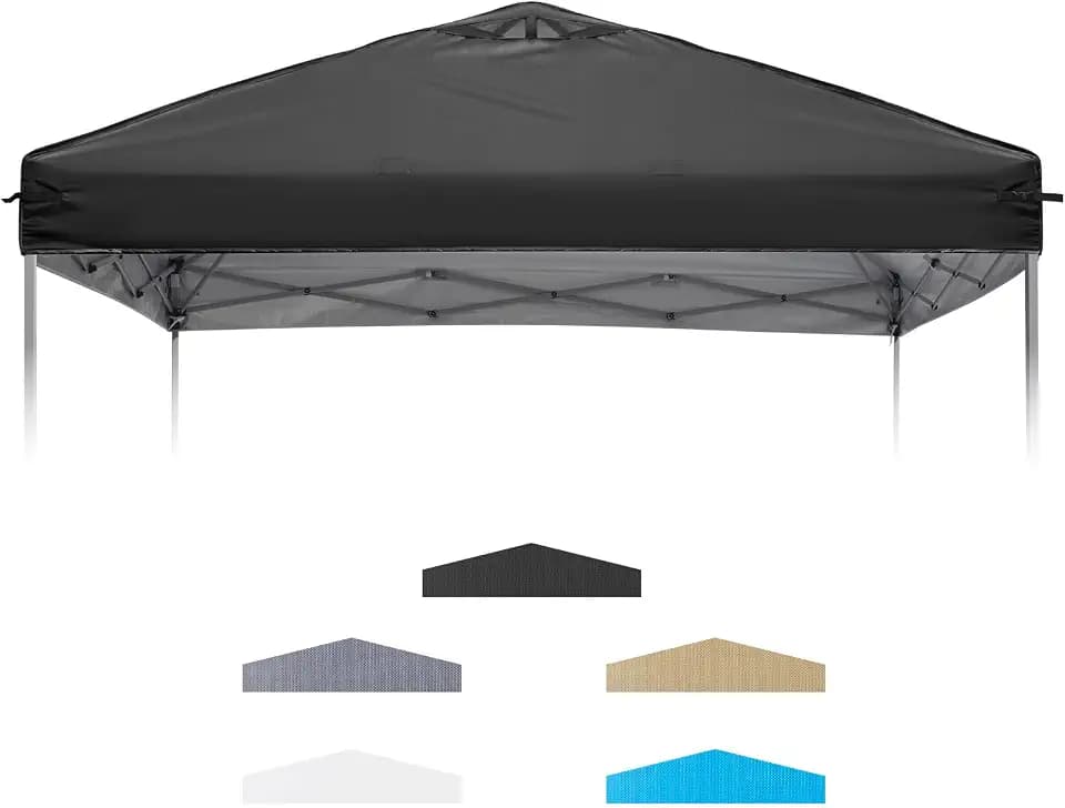 10x10 Canopy Replacement Top Cover with Air Vent, Top Only, Black