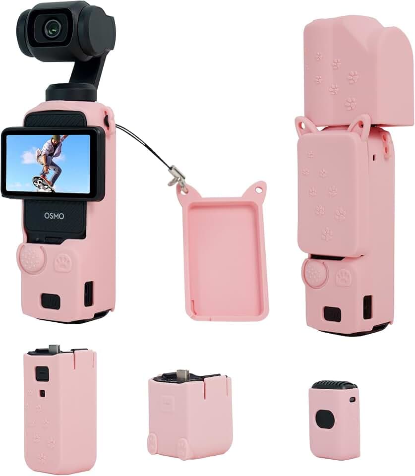 Case Für DJI Osmo Pocket 3 Zubehör, Silikonhülle Für DJI Osmo Pocket 3 Case, 6 teiliges Pink