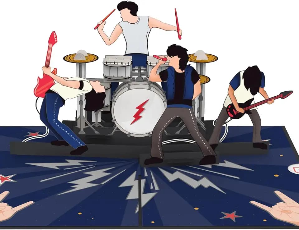 papercrush Pop-Up Karte Rock & Roll Konzert, 3D Geburtstagskarte für Ihn