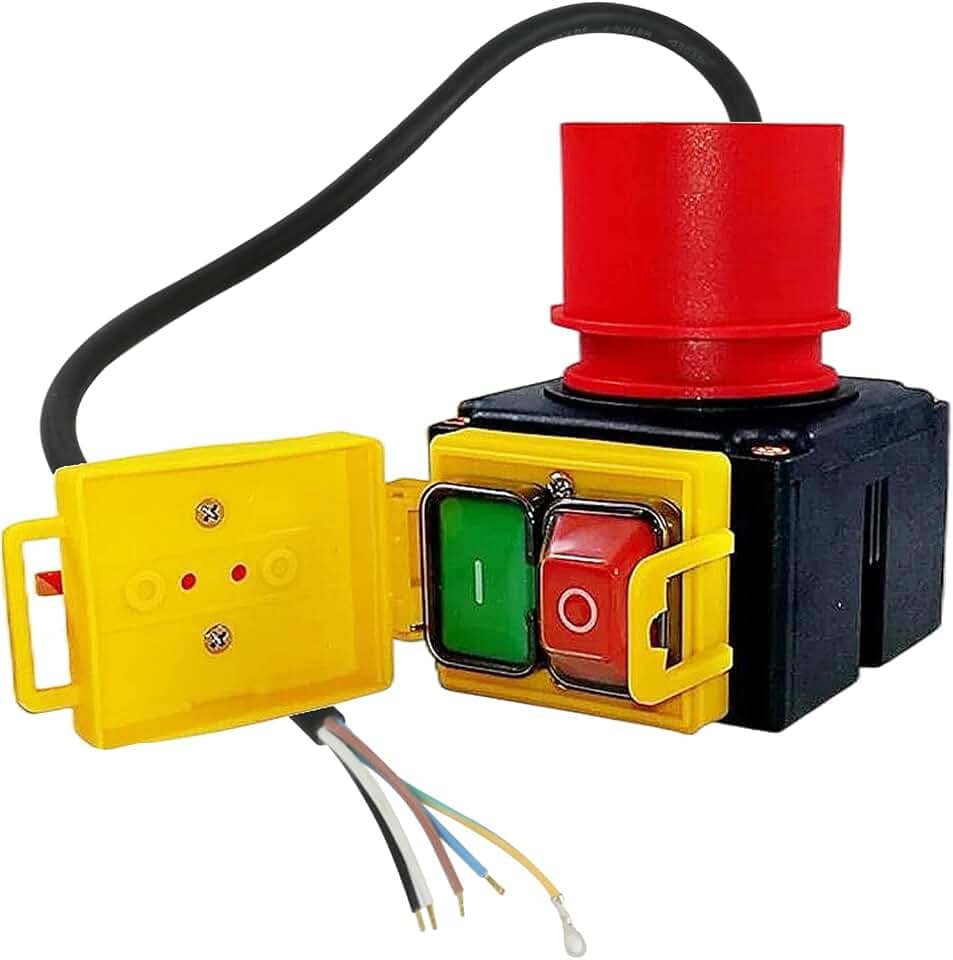 Stecker Schalter 400V, 3 Phasen Geräteschalter Maschinenschalter mit Phasenwender und und Magnet-Notausschalter, Kompatibel KEDU KOA7