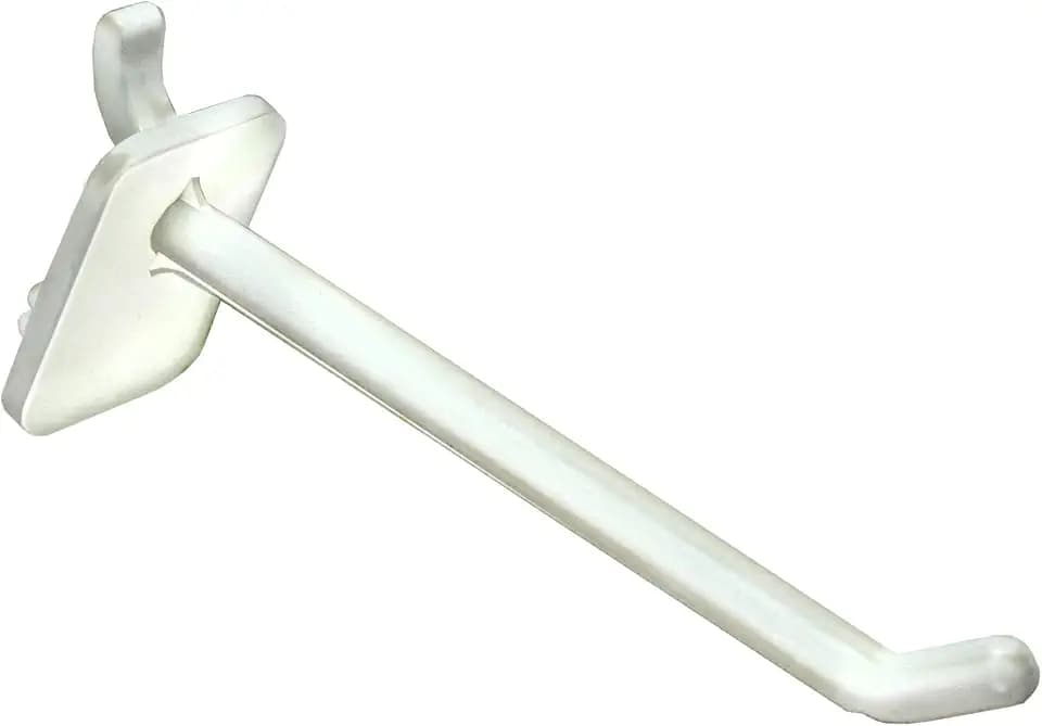 Azar Displays 800004-W 4-Inch Lexan Hook, White, 50-Pack