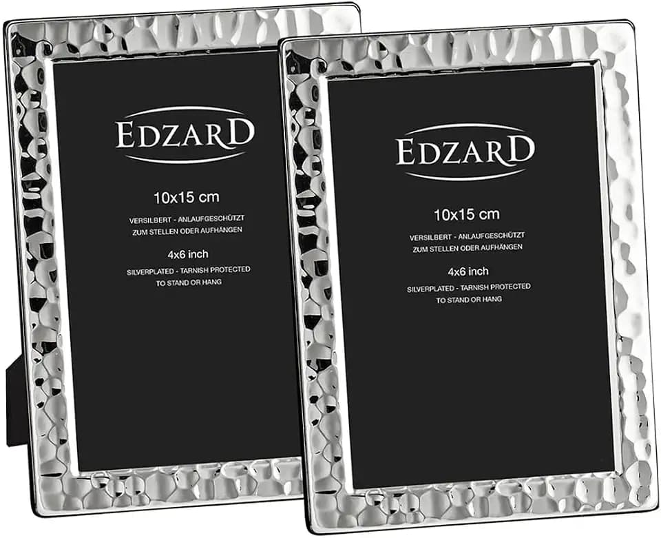 EDZARD Bilderrahmen Pavia 2er-Set (10x15 cm) versilbert anlaufgeschützt