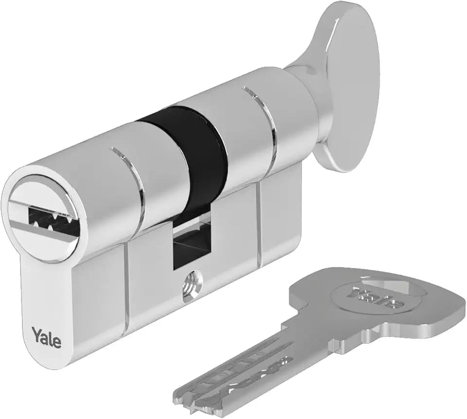Yale 2100 Serie Europrofil-Knaufzylinder 30/40K mm Poliertes Chrom: Hochsicherheitsschloss für Türen, 10-Stift-Technologie, inkl. 5 Wendeschlüssel & Sicherheitskarte