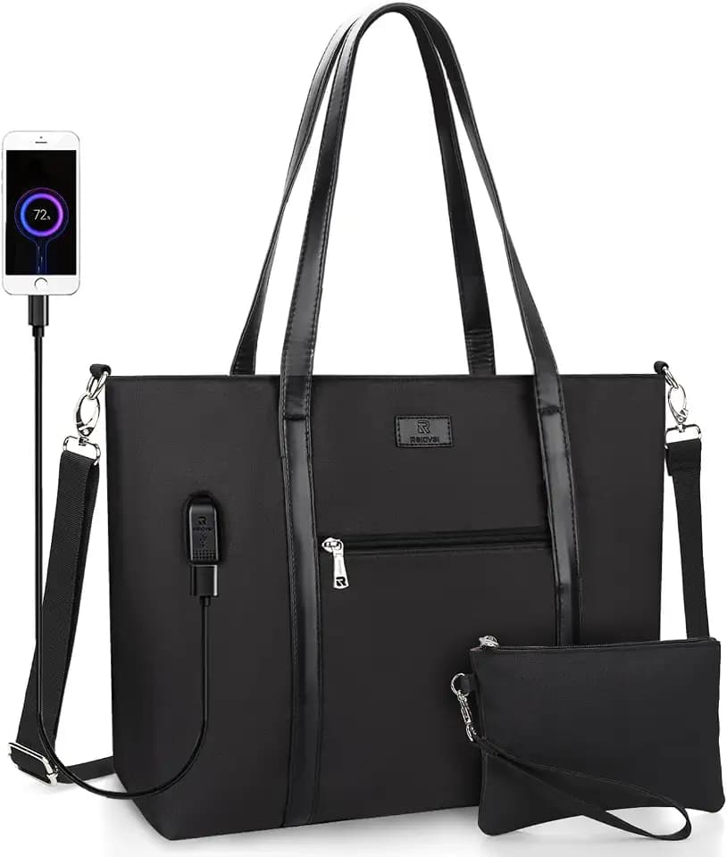 TANTO Laptop Tote Bag for Women 17.3In, Work Bag with USB Port & Wristlet
