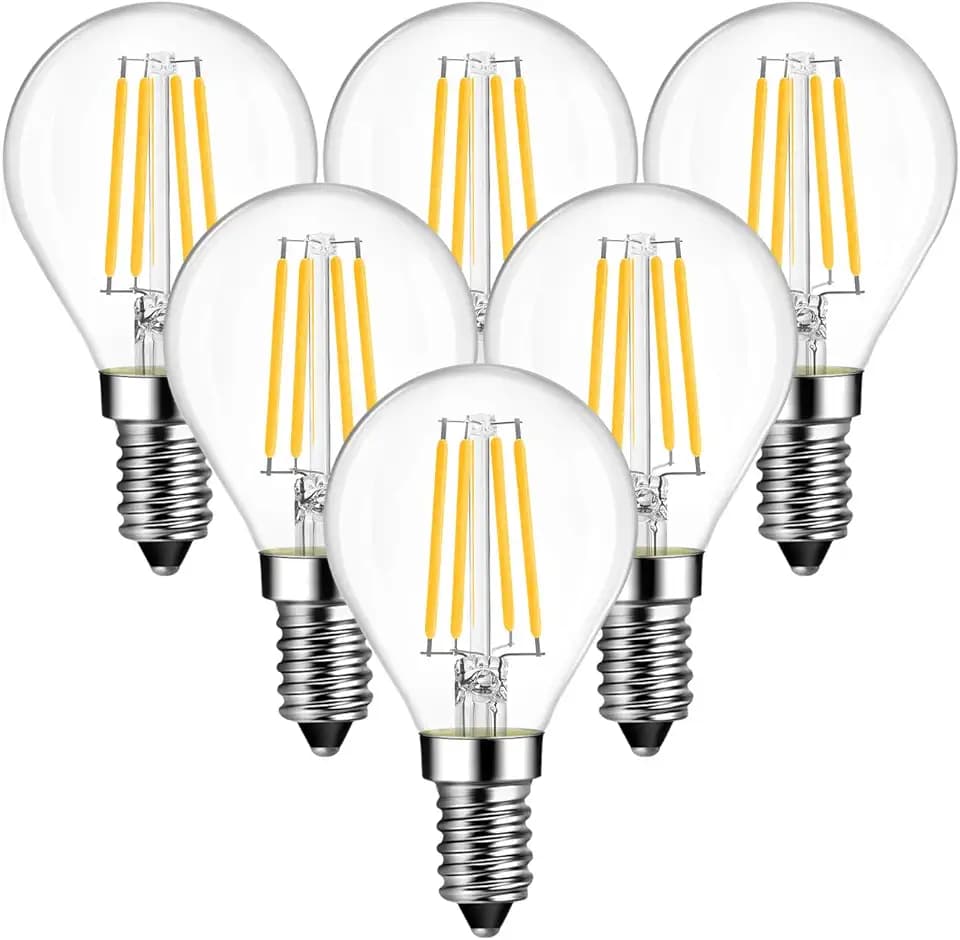 ANWIO E14 LED Lampe Tropfenform P45, 5.5W (60W Equivalent) Fadenlampe, 2700K Warmweiß Glühbirne, ultrahell 806 lm Leuchtmittel Topfenlampe, Filamentstil Klar, Nicht Dimmbar, 6er-Pack