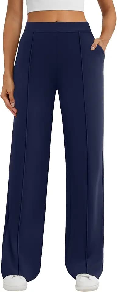 DLOODA Womens Dress Work Pants Stretchy Business Casual Wide Leg Pants