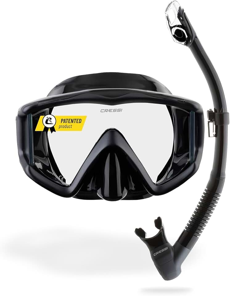 CRESSI Liberty Triside & Epsilon Dry - Liberty Triside Maske und Epsilon Dry Schnorchel Set Combo zum Schnorcheln und Tauchen, Einheitsgröße, Unisex