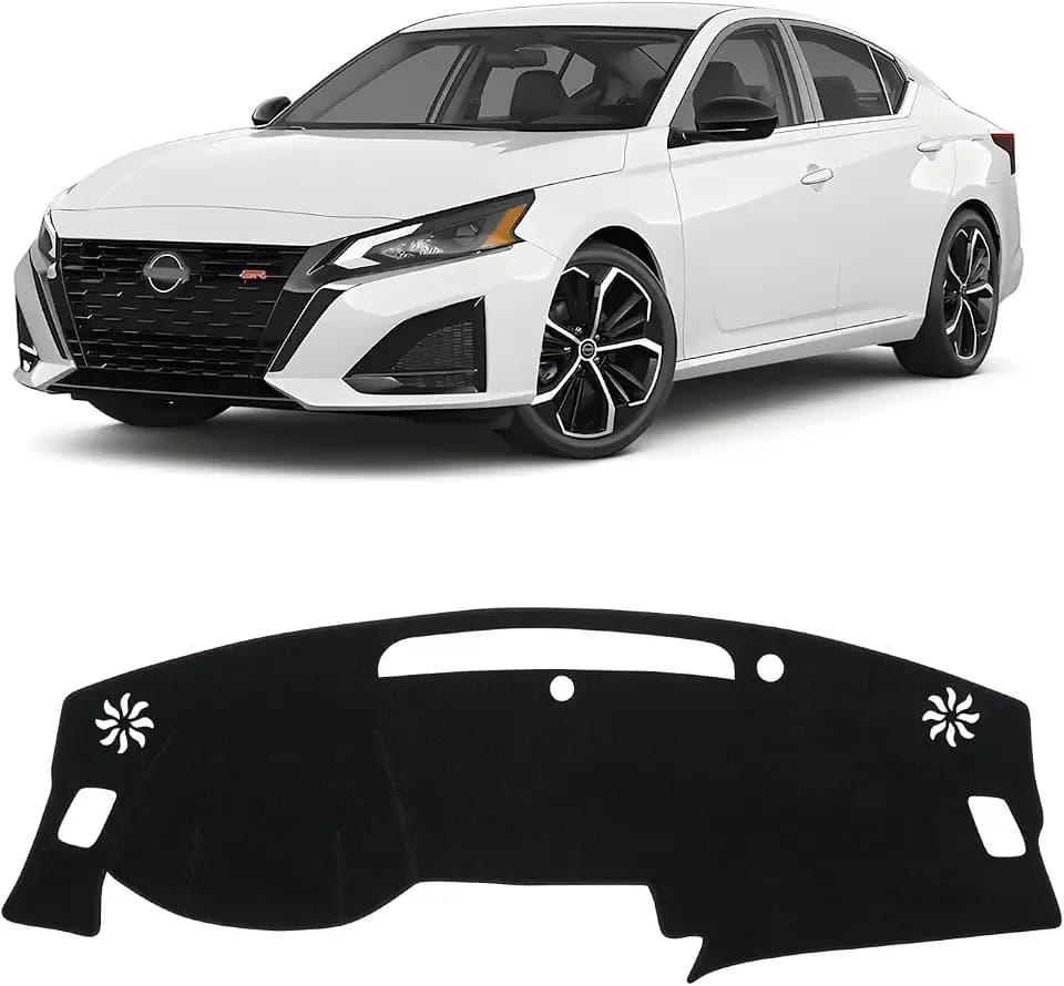 FIILINES Dash Cover for 2019-2025 2026 Nissan Altima, Dashboard Mat Exact Fit for Altima Interior Accessories Dashboard Pad Carpet Dash Mat Sunshade Non-Slip Polyester Protector No Glare Black
