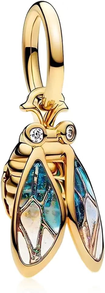 Annmors 14K Gold Plated Silver Charms Fit Women Pandora Moments Bracelets