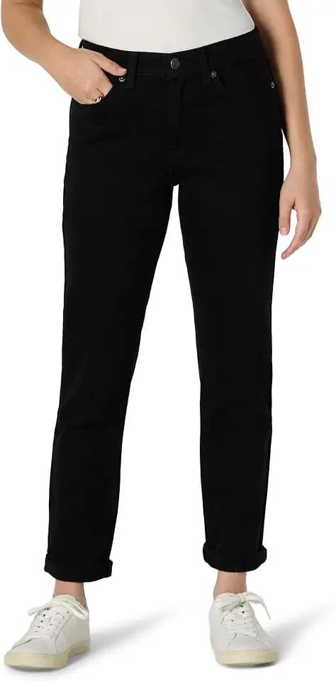 Amazon Essentials Women's Low Stretch Mid-Rise Classic-Roll Boyfriend Crop Jeans