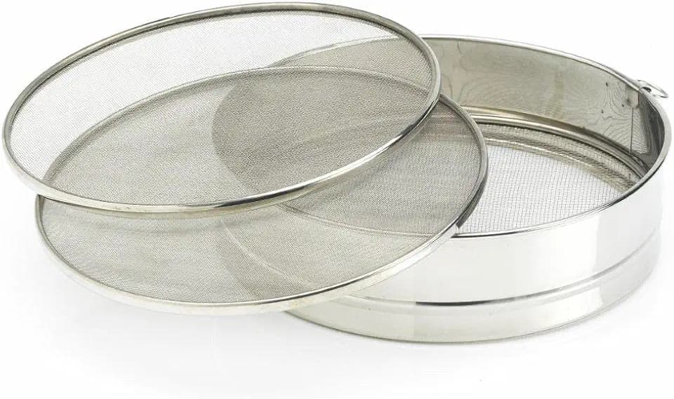 Artame ART69520 Profi-Sieb mit 3 Einsätzen 20 cm Edelstahl Silberfarben 20 x 20 x 6,5 cm