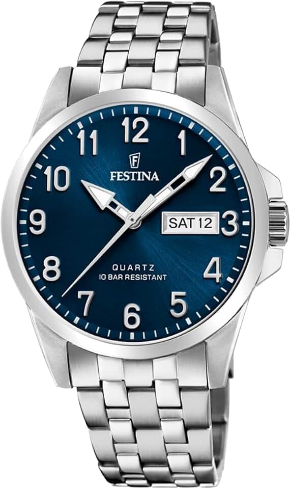Festina Herrenuhr Analog aus Edelstahl 316l Silberfarben