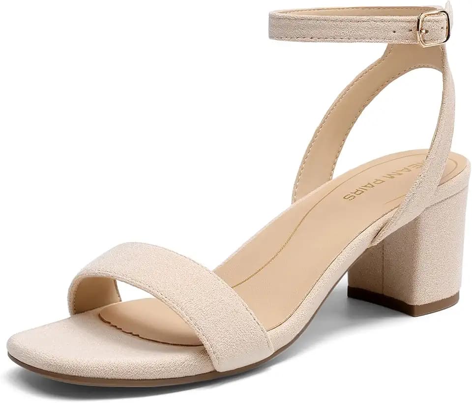 DREAM PAIRS Women's Low Chunky Heels Sandals