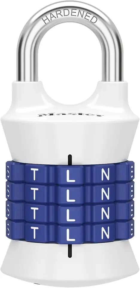 Master Lock Word Combination Lock, Set Your Own Combination Lock for Gym and School Lockers, Indoor Combo Padlock, Purple, 1 Pack, 1535WDPUREC