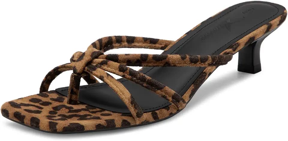 Athlefit Kitten Heels for Women Flip Flop Thong Heeled Sandals