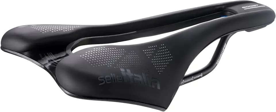 Selle Italia SLR Boost TM Superflow - Fahrradsattel mit klassischem SLR-Design, komfortablem Gel-Rennradsattel und Superflow-Lochung, Schale aus Carbonfaser