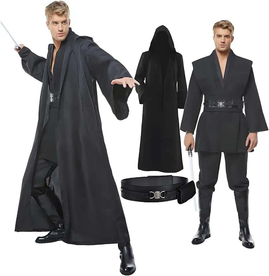 Cosplaysky Men's Tunic Cosplay Costume Halloween Robe Hooded Uniform