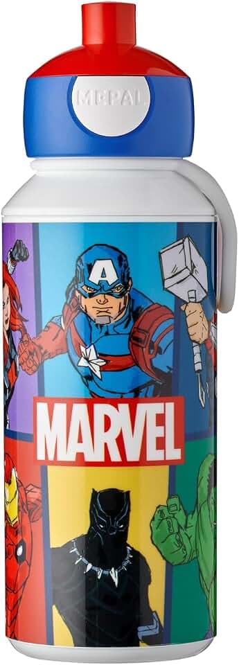 Mepal - Trinkflasche Pop-up Campus - Wasserflasche - Auslaufsichere Flasche für die Schule - Wiederverwendbar - BPA-frei & Spülmaschinenfest - 400 ml - Avengers