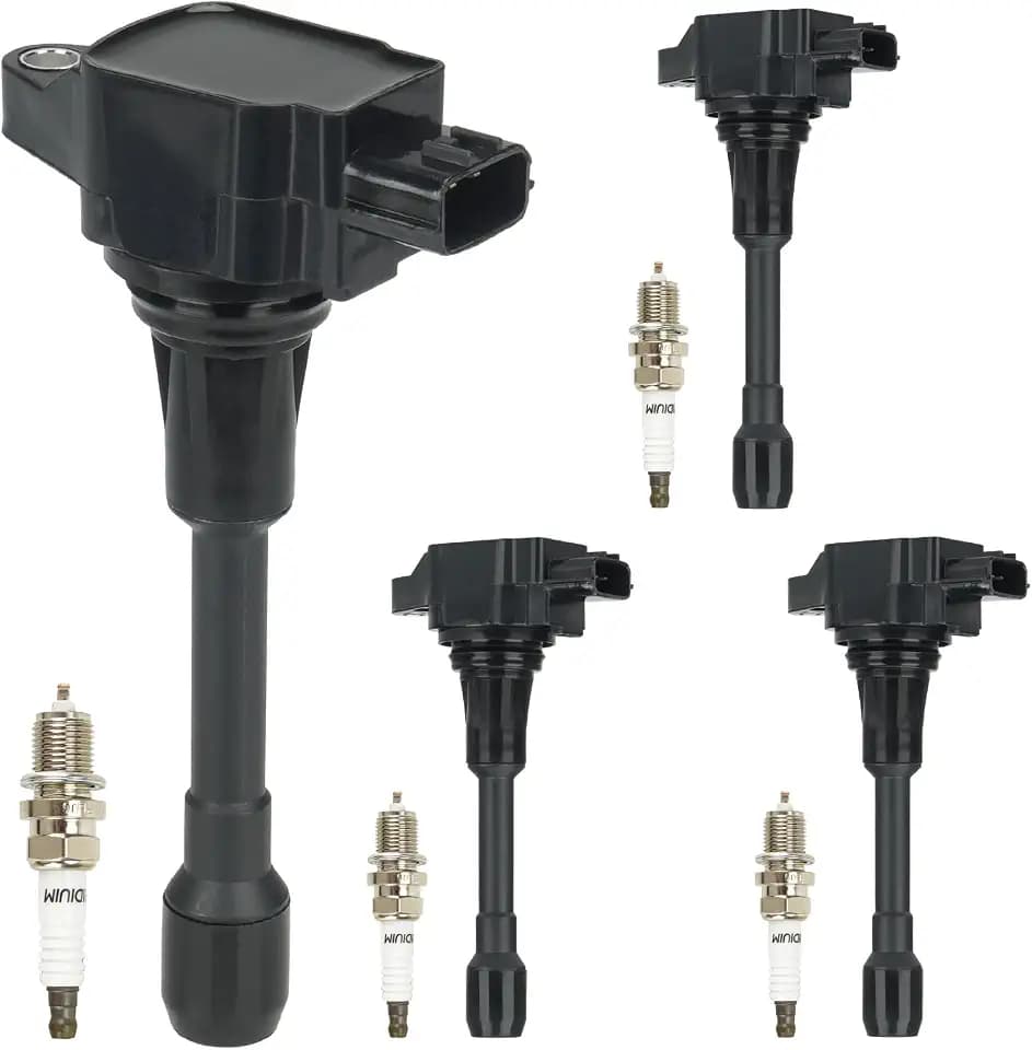 UF549 Ignition Coils for Nissan Sentra Altima Rogue Versa 1.6L 1.8L 2L 2.5L 2007 2008 2009 2010 2011 2012 2013 2014 2015 2016 2017 2018 2019 UF-549 5C1753 C1696 xith Iridium Spark Plugs -4 Set