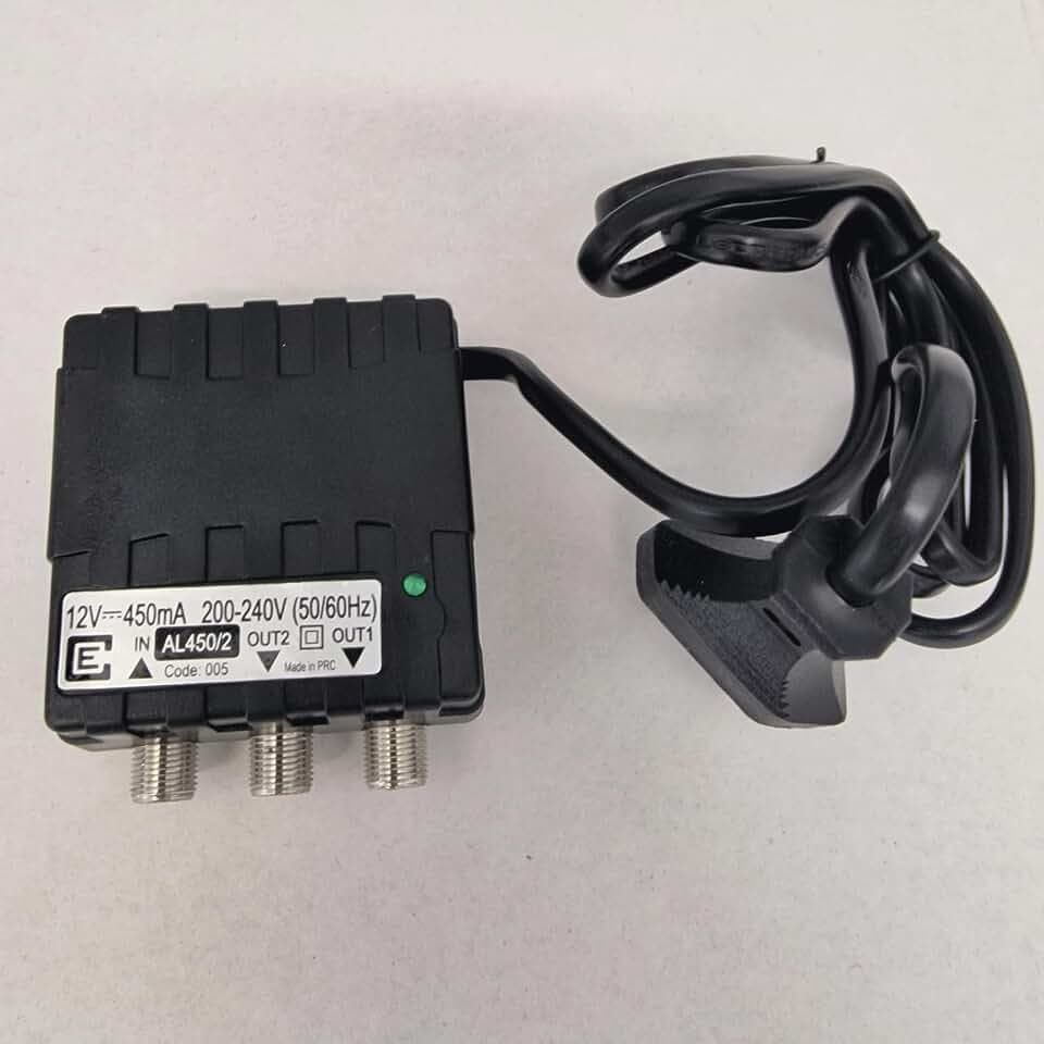 AL450/2 – Netzteil für TV-Antennenverstärker, 2 Ausgänge, Netzteil 12 Volt 450 mA, EFFE-Stecker, hergestellt in Italien