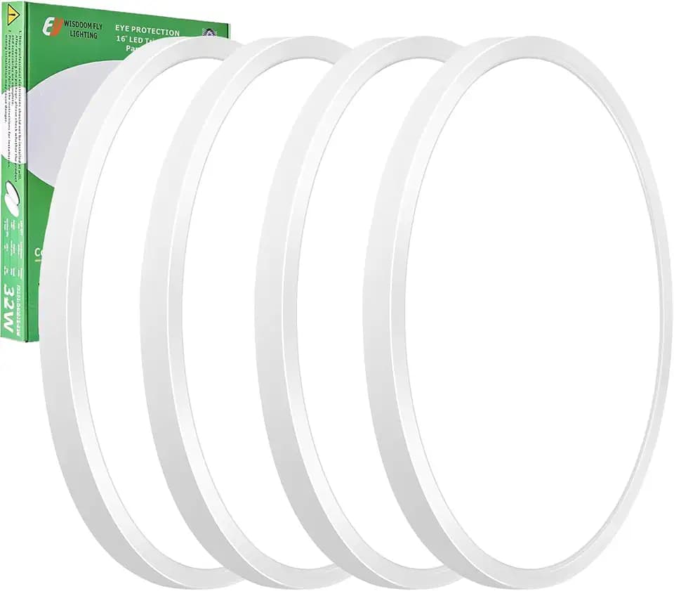 15.8Inch 4PK White LED Flush Mount Ceiling Light,32W,3480LM,3CCT Selectable