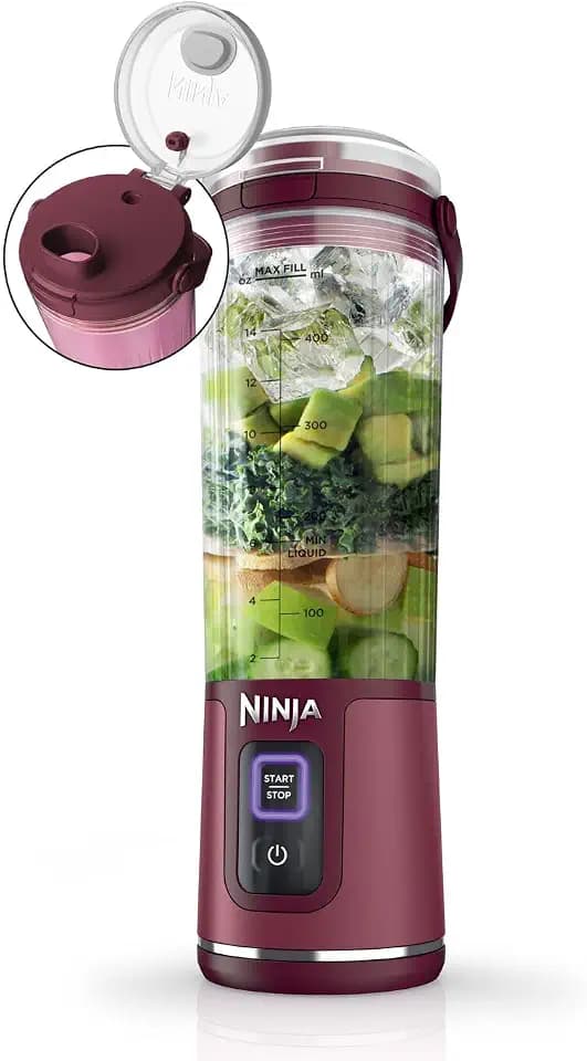 Ninja Blast tragbarer Mixer & Smoothie Maker, 530-ml-Becher, Cranberry