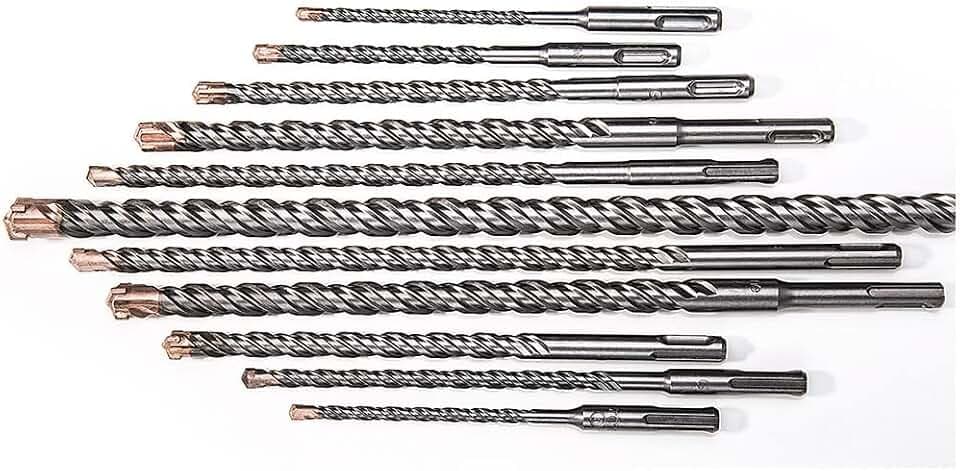 SDS Plus Ten Betonbohrer-Set – Bohrer – Hammerbohrer – Quad-Klinge – für Stahlbeton, Normal, Mauerwerk – Komfortarbeit – Standard-Spitze