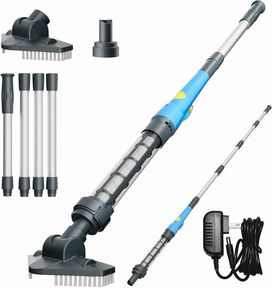 Hot Tub Vacuum - Cordless Pool Vacuum for Above Ground Pool Rechargeable Stick for Fast Sand & Debris Removal in All Pool Types, Spas & Hot Tubs (Blue)