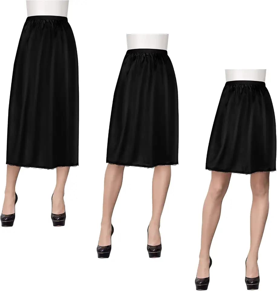 Haysandy 3 Pcs Half Slips for Women Satin Lace Skirt