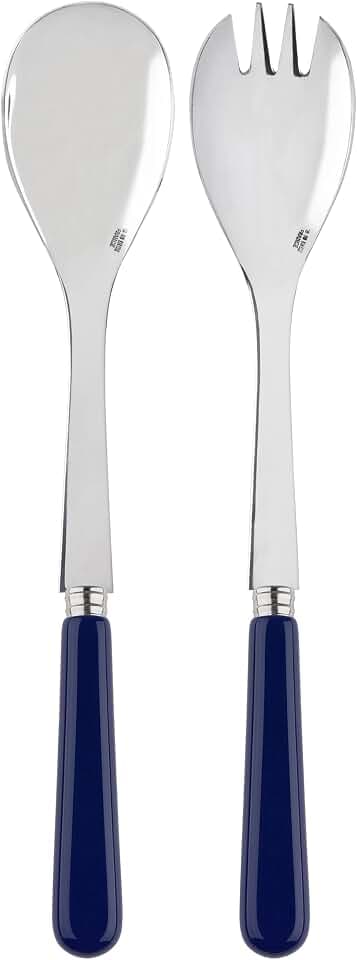 SABRE PARIS | Salatbesteck, 2-teilig - 26,5 cm - Pop - Edelstahl & Acryl - Spülmaschinenfest - Marineblau