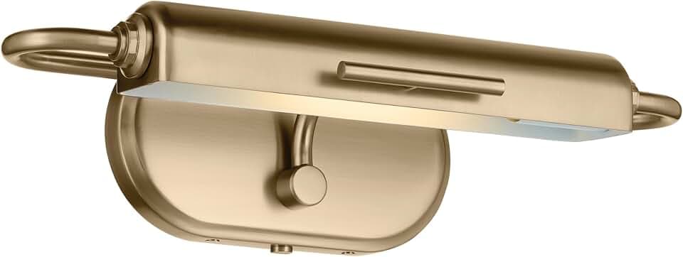 Kichler 17.25 Inch Caillier 1 Light Contemporary Picture Light, in Champagne Bronze with Adjustable Shade, Wall Mount Horizontally (17.25" W x 4.75" H), 52819CPZ