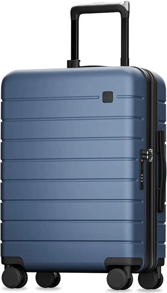LUGGEX Airline Approved Carry On Luggage, Expandable Hard Shell, Blue, 20"