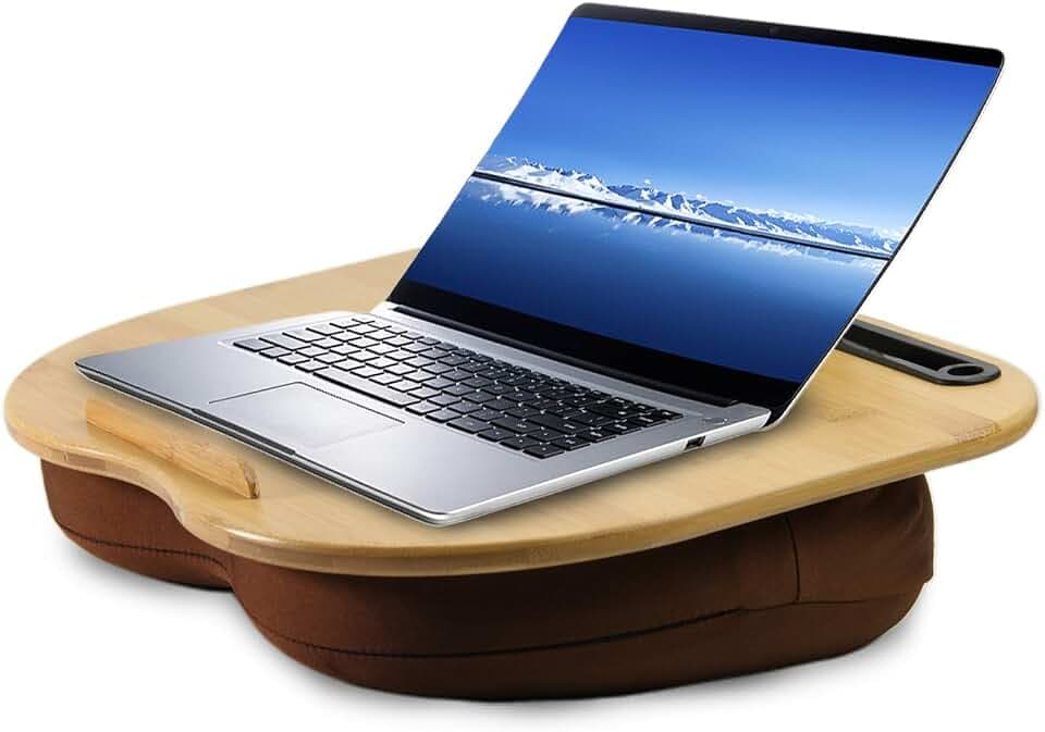 VLOXO Knietablett mit Kissen Anti-Rutsch Laptopkissen für max. 14 Zoll