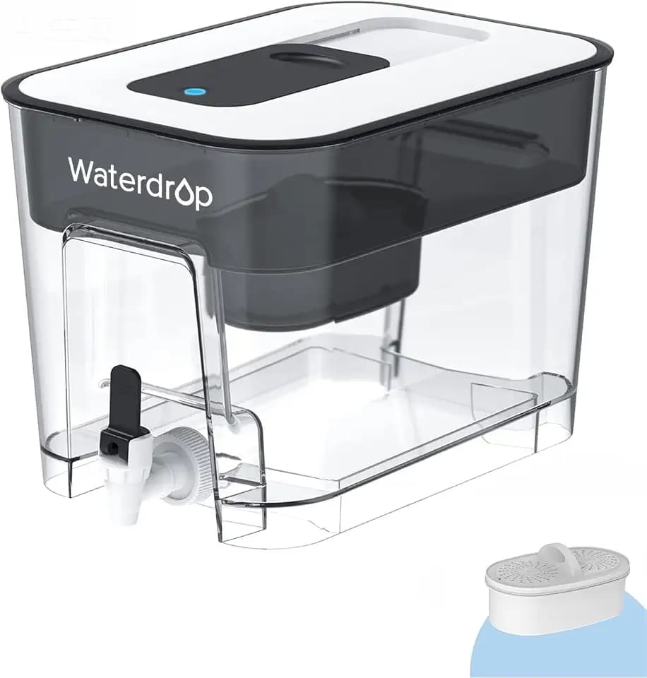 Waterdrop WFD-22L Large Water Filter Dispenser, 40-Cup Capacity, Black
