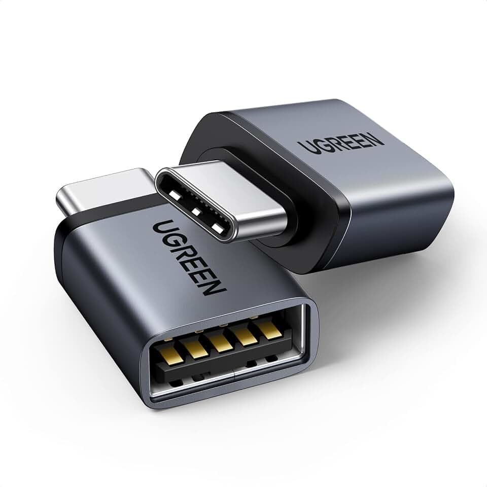 UGREEN USB C to USB A 3.2 10Gbps OTG Adapter 2 Pack Compatible with iPhone 17 Pro Max Air 16 15 MacBook Air iMac iPad Galaxy Tab S9 S25,Black