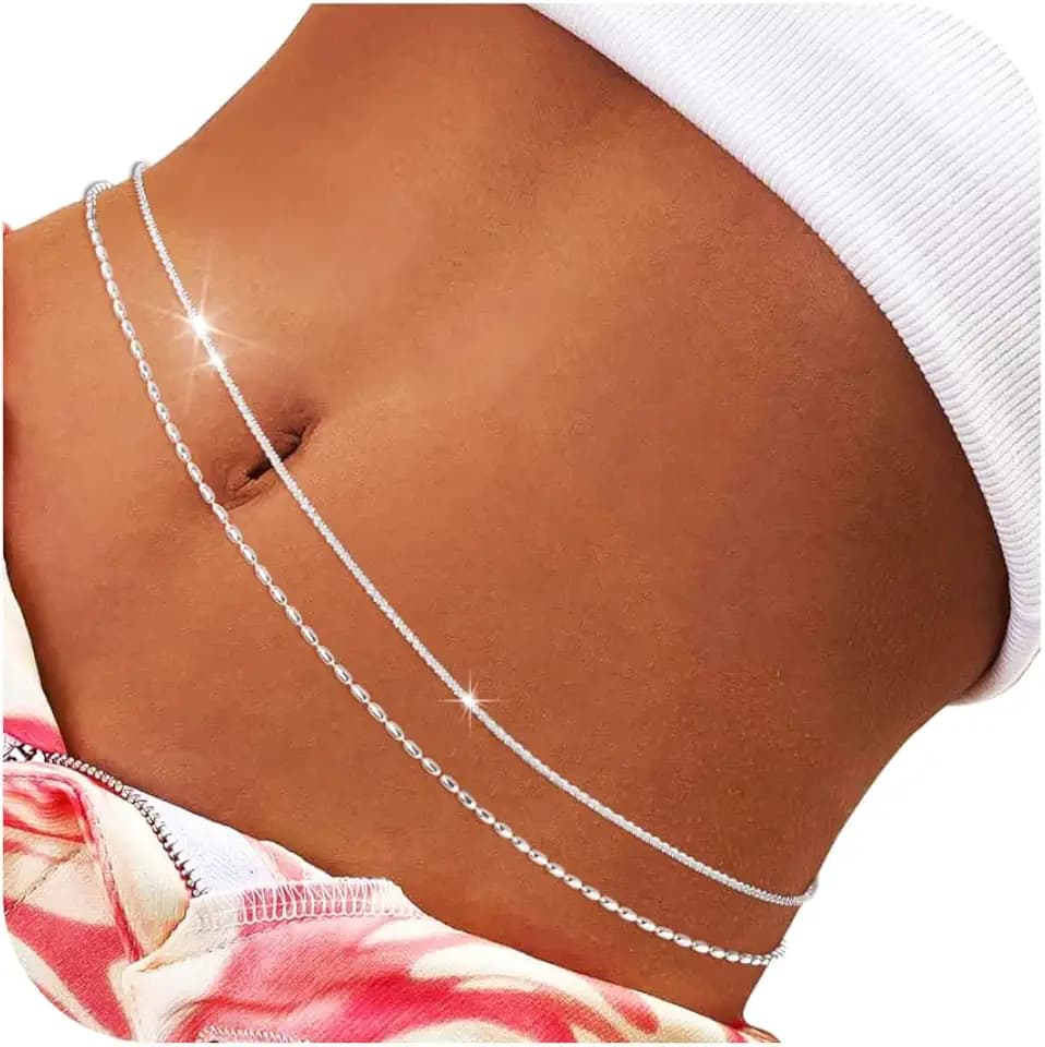 Waist Chain Silver Beads Belly Chain Gold silver Women Dainty Body Jewelry Accessories