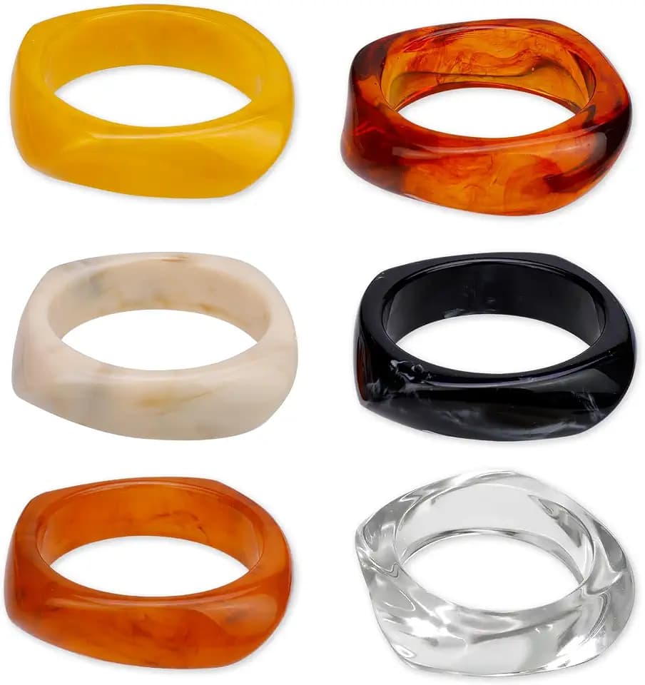 Acrylic Chunky Bangle Bracelets for Women,Square Acrylic Resin Bangle Wide Geometric Irregular Wristbands Women Plastic Bracelet for Women